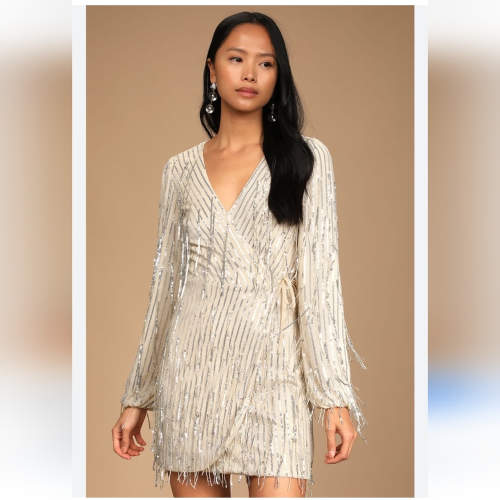 Lulus Putting on the Glitz Wrap Dress